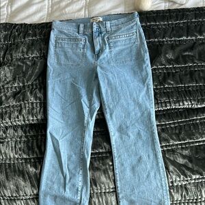 Madewell Blue Flare Wide Leg Jeans mid rise